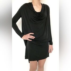 AllSaints Amei LS Black Dress Silky Stretch Size 6